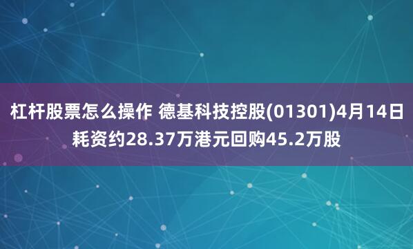 杠杆股票怎么操作 德基科技控股(01301)4月14日耗资约28.37万港元回购45.2万股